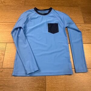 Crewcuts Kids Boys Long Sleeve Rash Guard Swim Shirt UPF 50+ Blue Size L